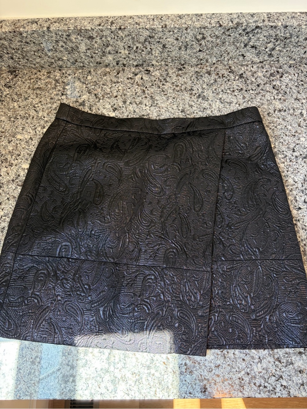J. Crew Black Textured Mini Skirt